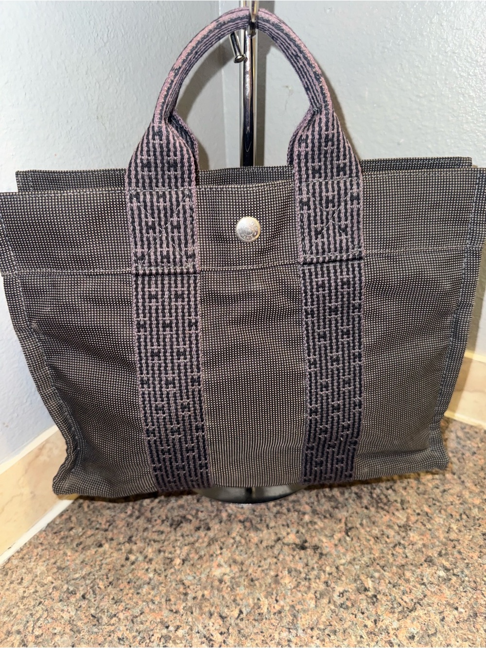 Authentic Hermes small Canvas Tote